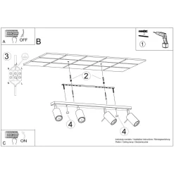 Plafon RING 4L beżowy (SL.1498) - Sollux Lighting