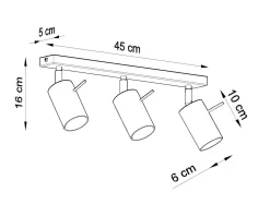 Plafon RING 3L czarny (SL.0093) - Sollux
