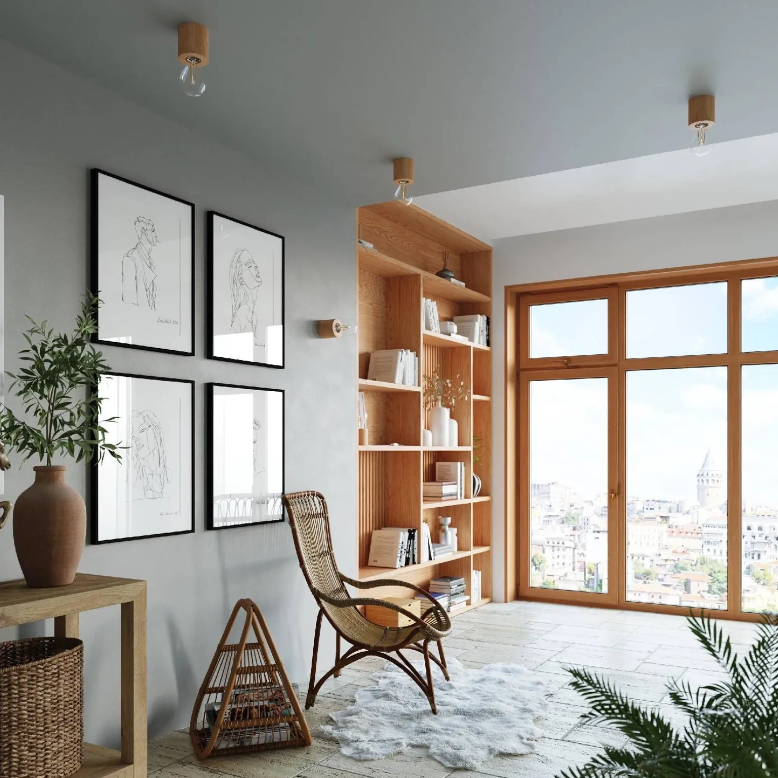 Plafon SALGADO naturalne drewno (SL.0672) - Sollux