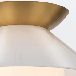 Plafon Saucer - 1 źródło światła - Postarzany mosiądz (QN-SAUCER-FM-AB-OPAL) - Quintiesse