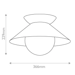 Plafon Saucer - 1 źródło światła - Postarzany mosiądz (QN-SAUCER-FM-AB-OPAL) - Quintiesse