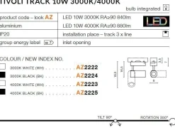 Plafon TIVOLI TRACK 10W 4000K black (AZ2225 | SH644000-10-BK) - AZZARDO