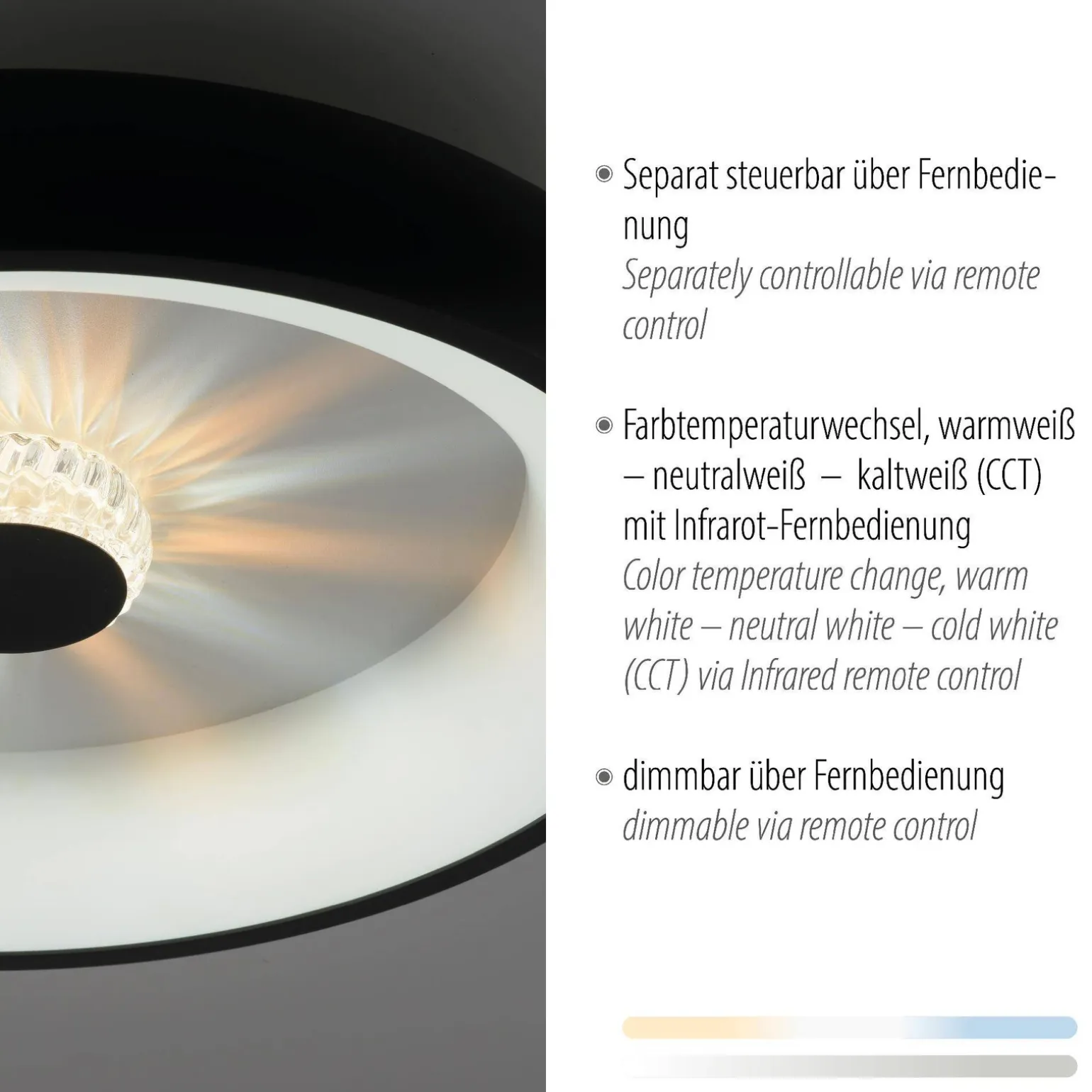 Plafon VERTIGO ceiling light black body (14384-18) - Paul Neuhaus