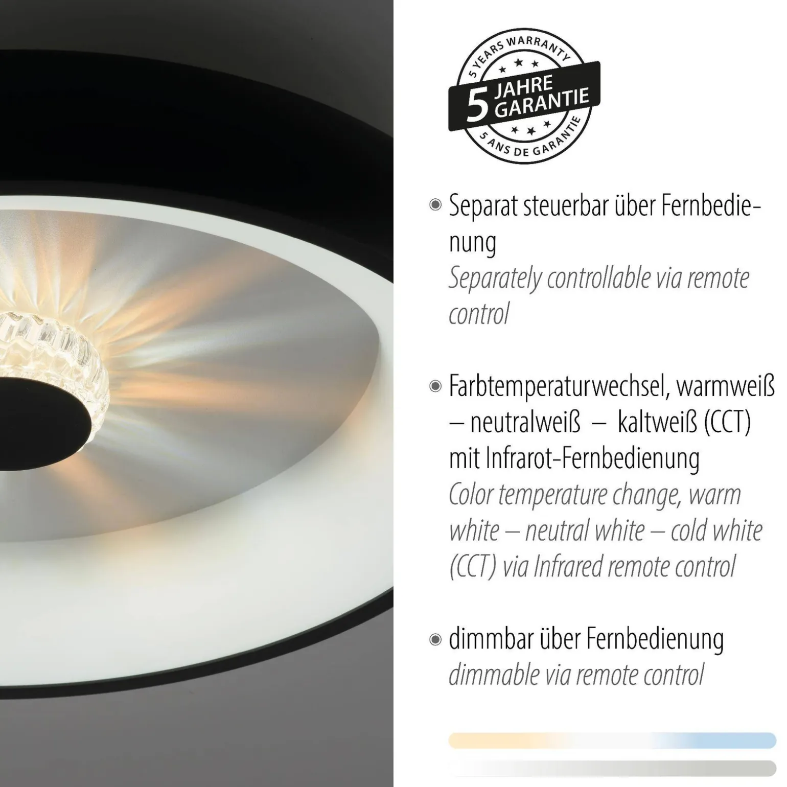 Plafon VERTIGO ceiling light black body (14384-18) - Paul Neuhaus