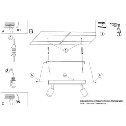Plafon WINX 2 czarny/miedź (SL.1375) - Sollux Lighting