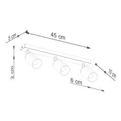 Plafon WINX 3 czarny/złoty (SL.1384) - Sollux Lighting
