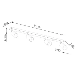 Plafon WINX 4L czarny/złoty (SL.1387) - Sollux Lighting