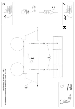 Plafon YOLI 2 biały (SL.1147) - Sollux