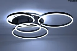 Plafon z pilotem i timerem RINGS 5 czarna (MSE1501100505) - Moosee