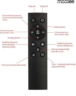 Plafon z pilotem i timerem RINGS 5 czarna (MSE1501100505) - Moosee