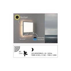 Plafoniera LAMINA LED 14.5W kwadratowa PIR 3000K IP44 230V biały / tworzywo sztuczne (PL94663) - PAULMANN