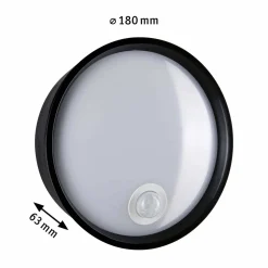 Plafoniera PLATOMO LED 14.5W 1200lm DIM + zmierzchu 180mm okrągła IP44 3000K 230V czarny / tworzywo sztuczne (PL94698) - PAULMANN