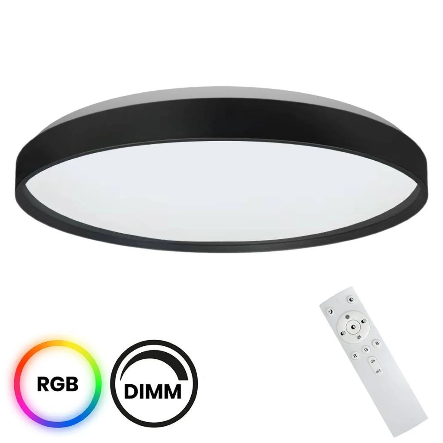 Plafoniera RINGO z pilotem i kolorowym światłem RGB 36W Ø390 mm (ML9965) - Milagro