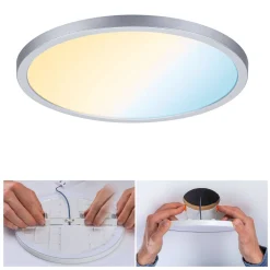 Plafoniera VariFit AREO LED DIM SM Zigbee 16W 1400lm 3000-6500K okrągła 230mm IP44 230V chrom matowy / tworzywo sztuczne (PL93046) - PAULMANN