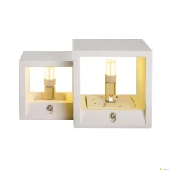 PLASTRA WL CUBES, wewnętrzna oprawa ścienna natynkowa, QT14, biała (1004733) - SLV