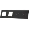 Poczwórny czarny panel podwójne miejsce na gniazdo + dwa miejsca na wkład (7022GG-62) LIVOLO