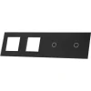 Poczwórny panel szklany czarny dwa miejsce na gniazdo + dwa pojedyńcze miejsca na wkład (7011GG-62) LIVOLO