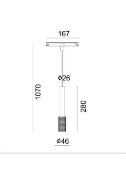 Podwieszana lampa magnetyczna GALAXYT2646 PLUS 1*6,6 W Black IP20 CRI90 3000K (033381B) - ZARlight