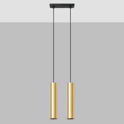 Podwójna Lampa Wisząca LAGOS 2 złoty połysk (SL.1241) - Sollux Lighting