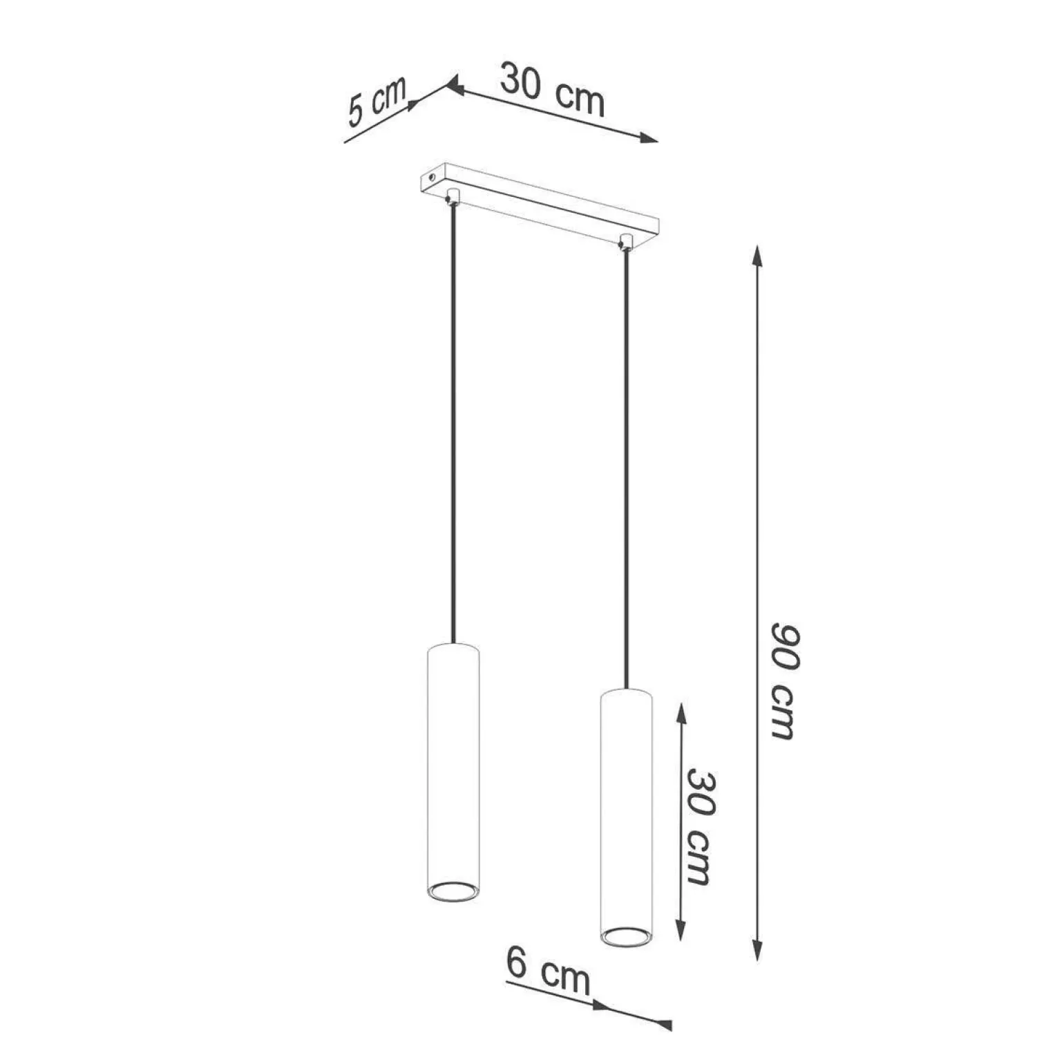 Podwójna Lampa Wisząca LAGOS 2 złoty połysk (SL.1241) - Sollux Lighting