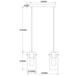 Podwójna lampa wisząca Nivio dymna 2xE27 (LP-2811/2L AM) - Light Prestige