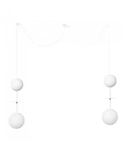 Podwójna lampa wisząca pająk OIO A2 biała z mosiądzem (OIA231P0) - Ummo