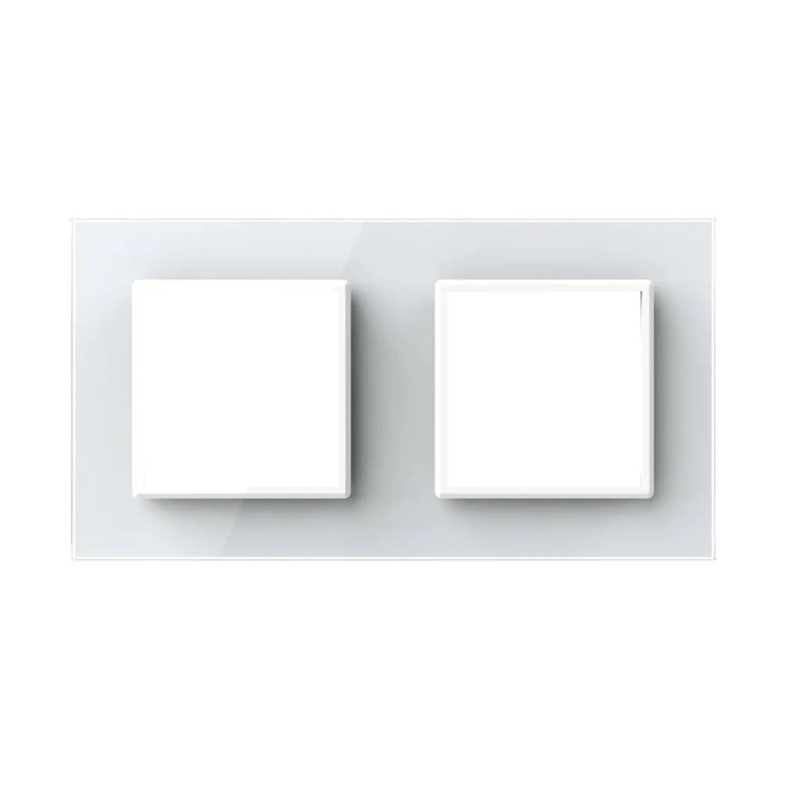 Podwójna ramka szklana w kolorze Srebrnym (GPF-2-64) LIVOLO