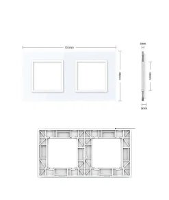 Podwójna ramka szklana w kolorze Srebrnym (GPF-2-64) LIVOLO