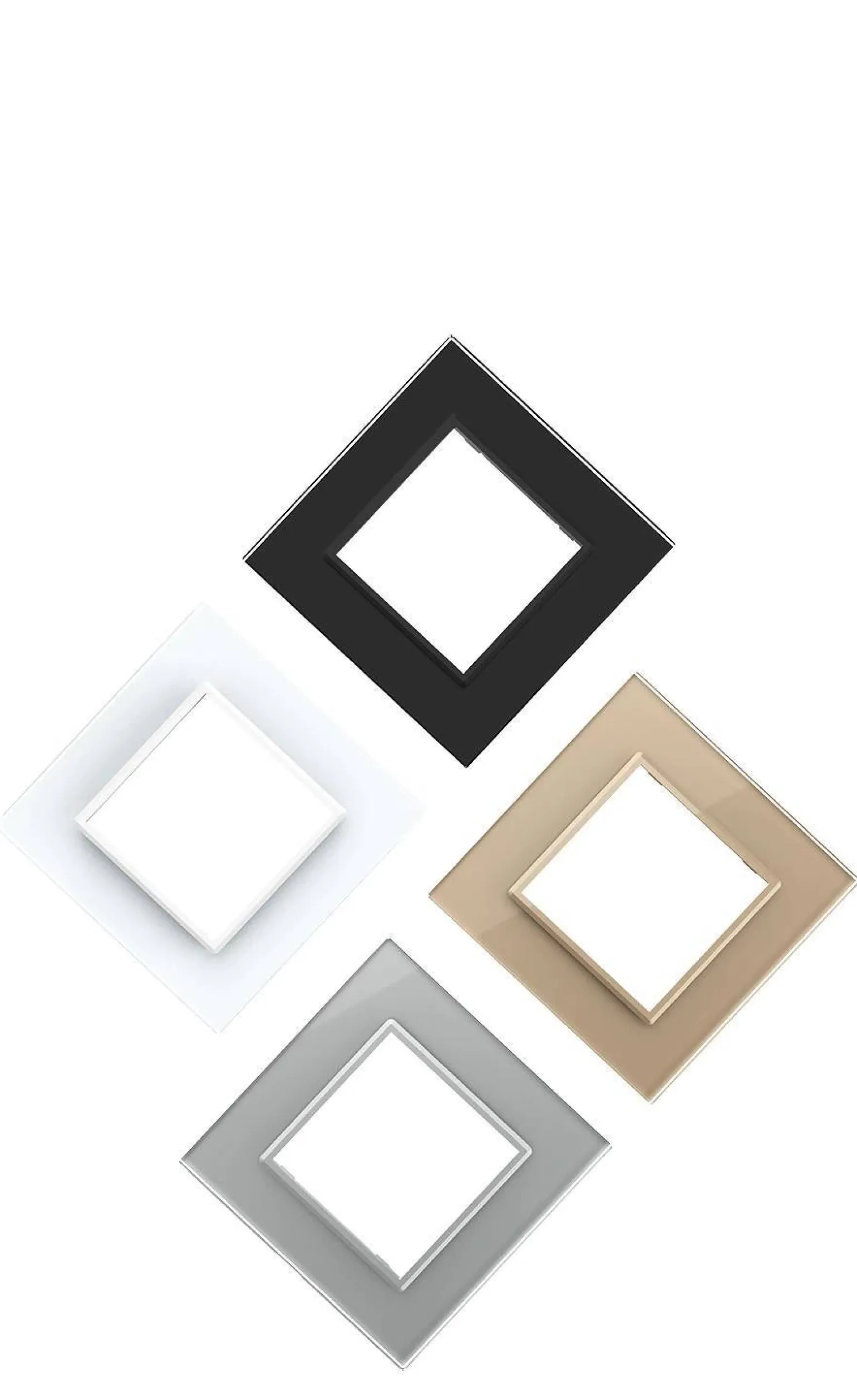 Podwójna ramka szklana w kolorze Srebrnym (GPF-2-64) LIVOLO