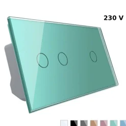 Podwójny dotykowy panel szklany w kolorze Zielonym 2+1 (VL-C7012-68) LIVOLO