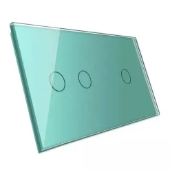 Podwójny dotykowy panel szklany w kolorze Zielonym 2+1 (VL-C7012-68) LIVOLO