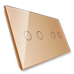 Podwójny panel szklany w kolorze złotym (7022-63) LIVOLO