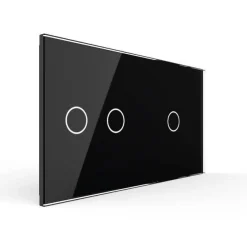 Podwójny panel szklany w kolorze Czarnym (7012-62) LIVOLO