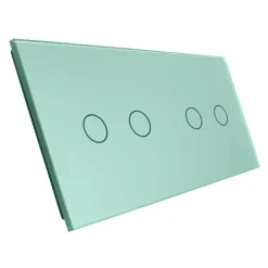 Podwójny panel szklany w kolorze zielonym (7022-68) LIVOLO