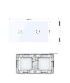 Podwójny panel szklany w kolorze Srebrnym (7011-64) LIVOLO