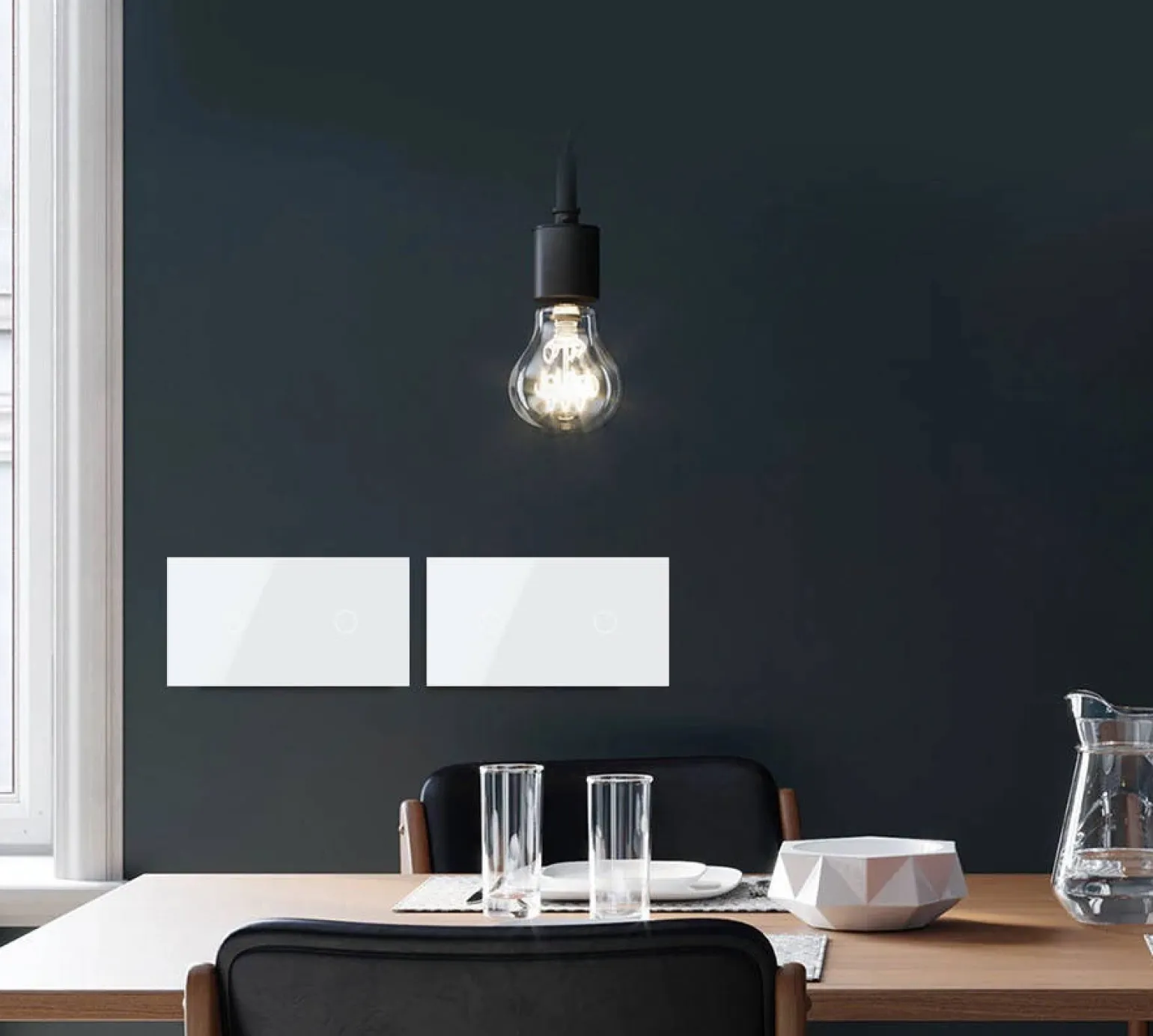 Podwójny panel szklany w kolorze Srebrnym (7011-64) LIVOLO