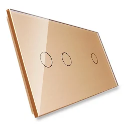 Podwójny panel szklany w kolorze Złotym (7012-63) LIVOLO