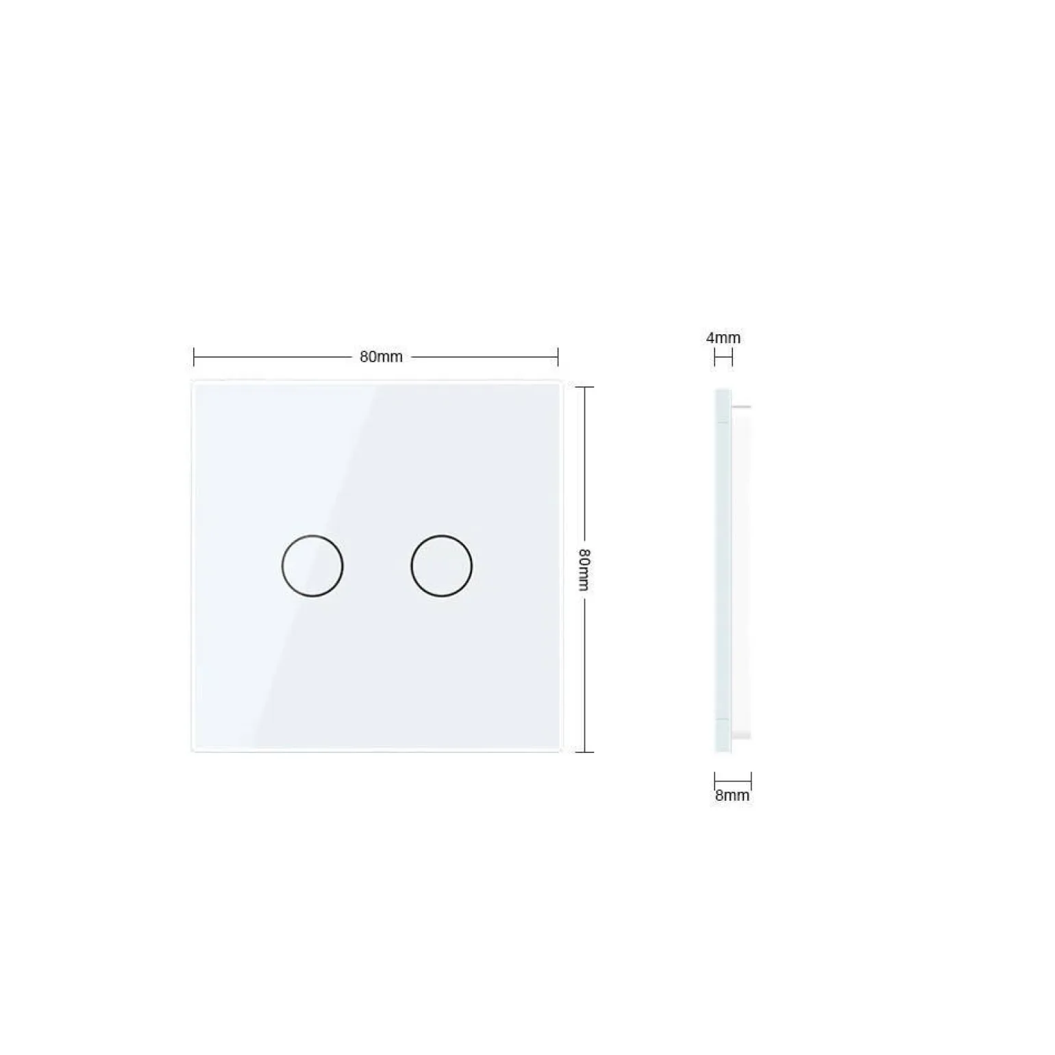 Podwójny srebrny panel szklany (702-64) LIVOLO