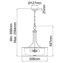Pojedyncza lampa wisząca Lacey (KL-LACEY-P-L-MB) - Elstead Lighting