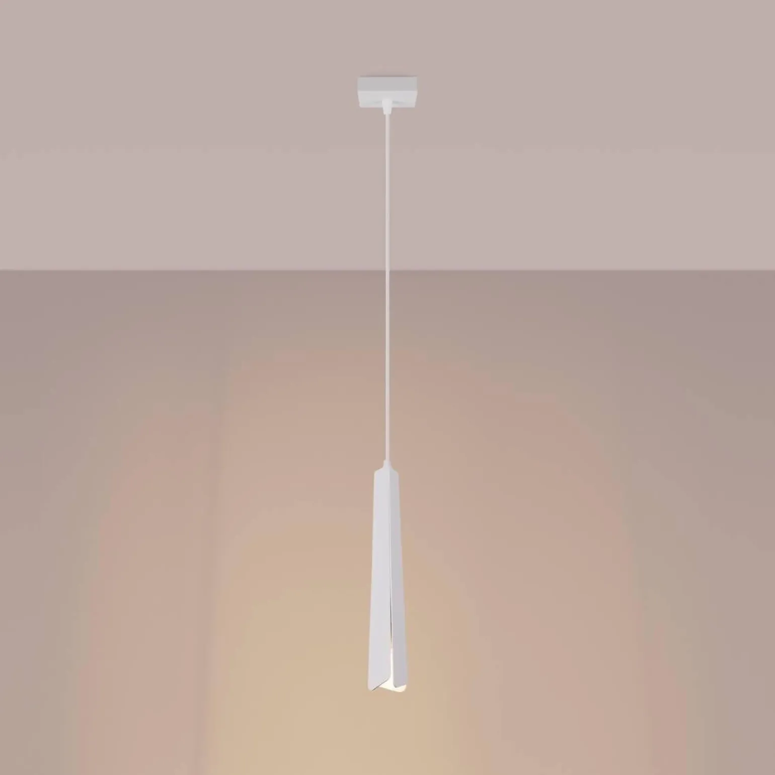 Pojedyncza lampa wisząca nad wyspę kuchenną PRYSM 1 biała (SL.1397) - Sollux Lighting