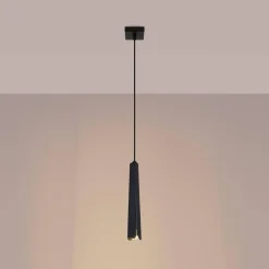 Pojedyncza lampa wisząca nad wyspę kuchenną PRYSM 1 czarna (SL.1400) - Sollux Lighting