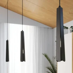 Pojedyncza lampa wisząca nad wyspę kuchenną PRYSM 1 czarna (SL.1400) - Sollux Lighting