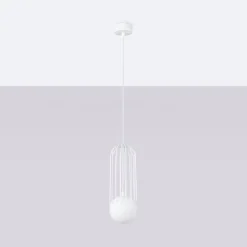 Pojedyncza lampa wisząca przy łóżku BRINA 1 biała (SL.1331) - Sollux Lighting