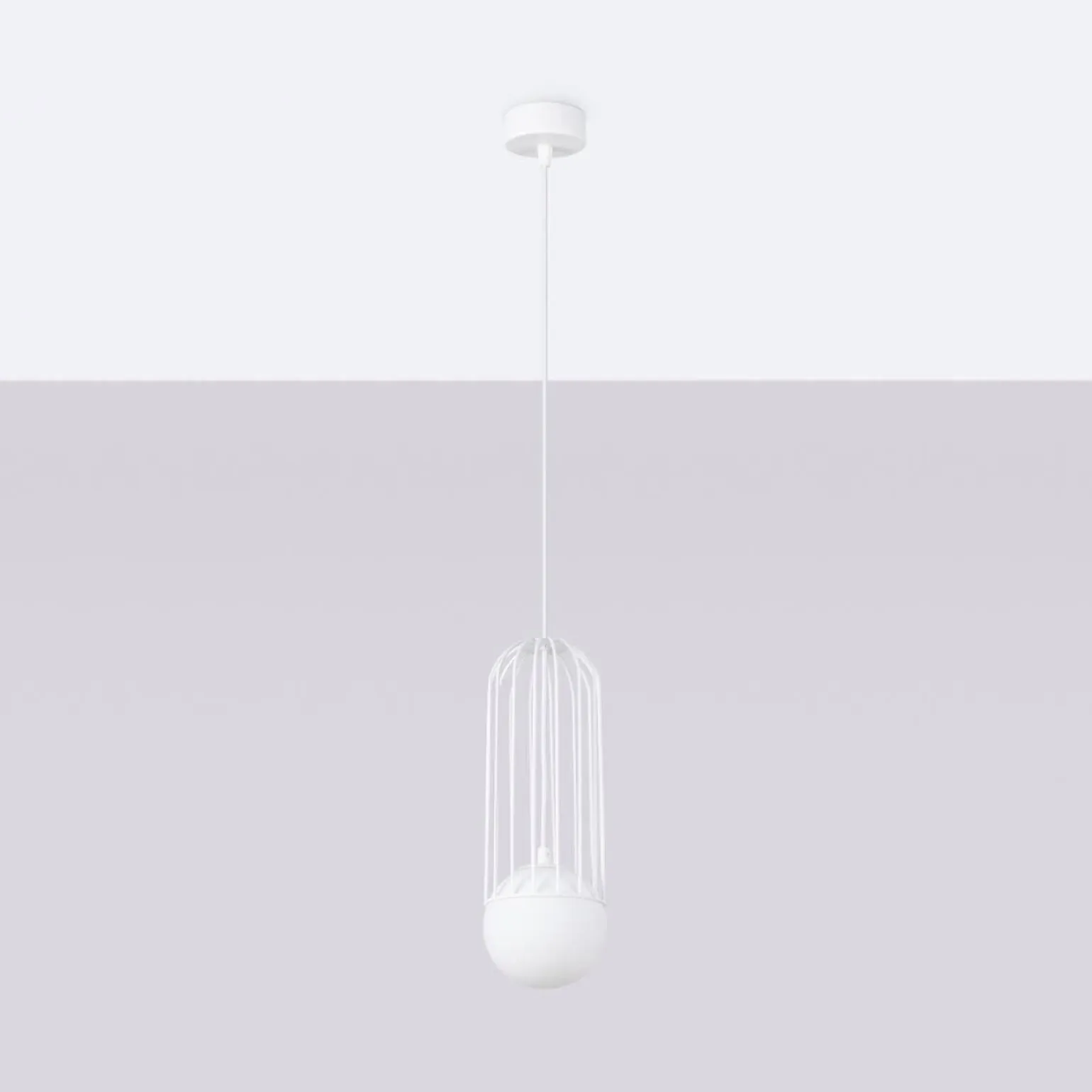 Pojedyncza lampa wisząca przy łóżku BRINA 1 biała (SL.1331) - Sollux Lighting