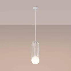 Pojedyncza lampa wisząca przy łóżku BRINA 1 biała (SL.1331) - Sollux Lighting