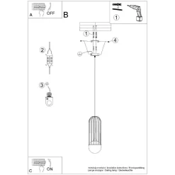 Pojedyncza lampa wisząca przy łóżku BRINA 1 biała (SL.1331) - Sollux Lighting