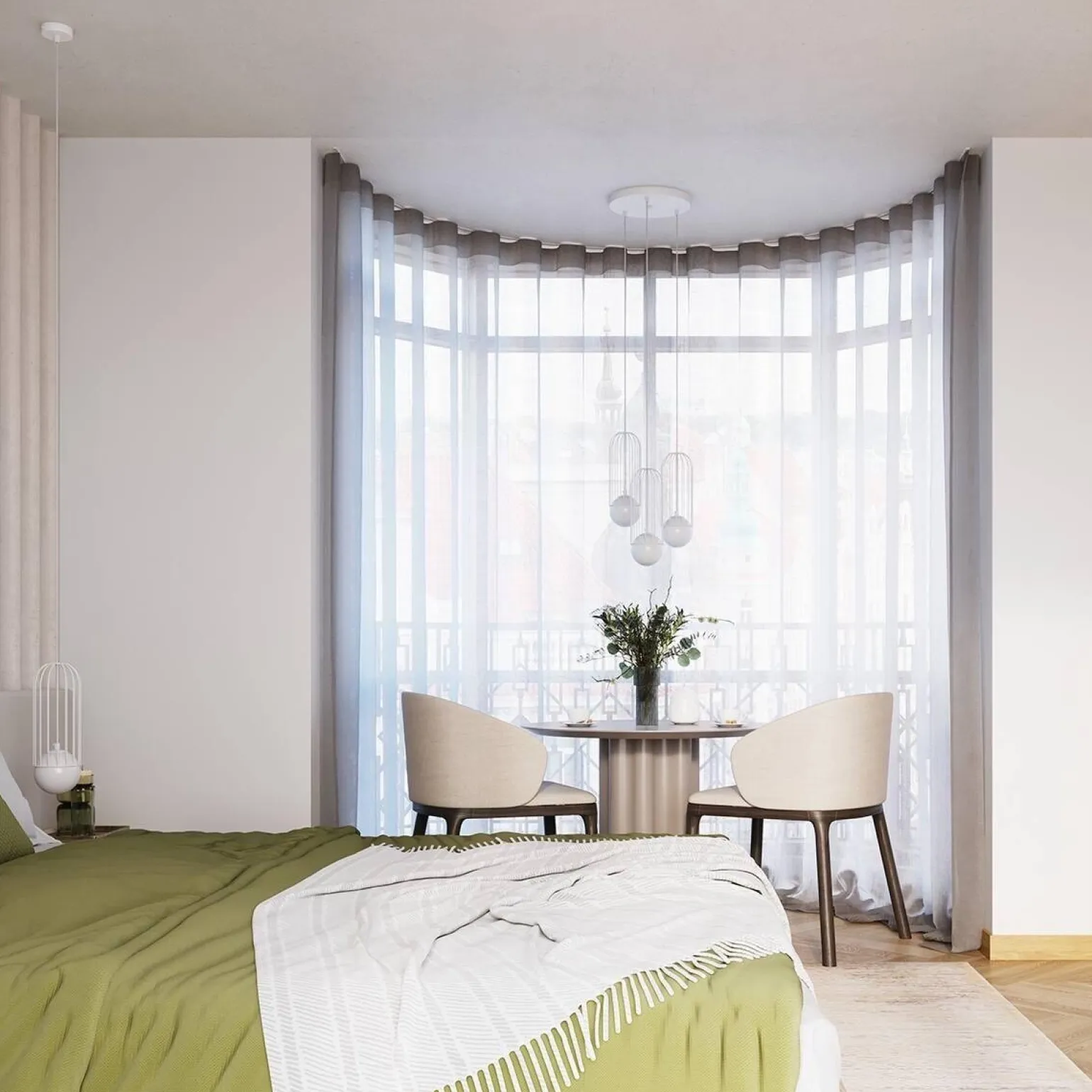 Pojedyncza lampa wisząca przy łóżku BRINA 1 biała (SL.1331) - Sollux Lighting