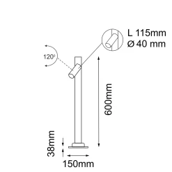 Pojedynczy słupek ogrodowy Gosen 1 - Antracyt (600 mm) (9909) - Shilo Garden