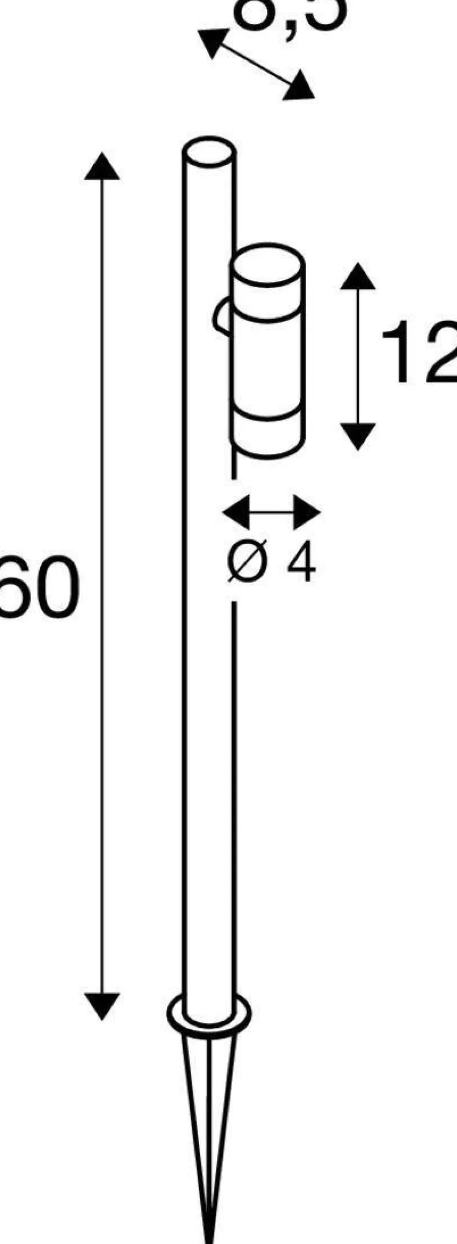 Pojedynczy słupek wbijany w grunt HELIA SLIM Pole (1007868) - SLV