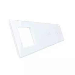 Potrójna biała ramka szklana z miejscem włącznika dotykowego (7021G-61) LIVOLO